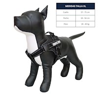 ARNÉS PARA PERROS DE SERVICIO SIN TIRO COLOR NEGRO TALLA XL